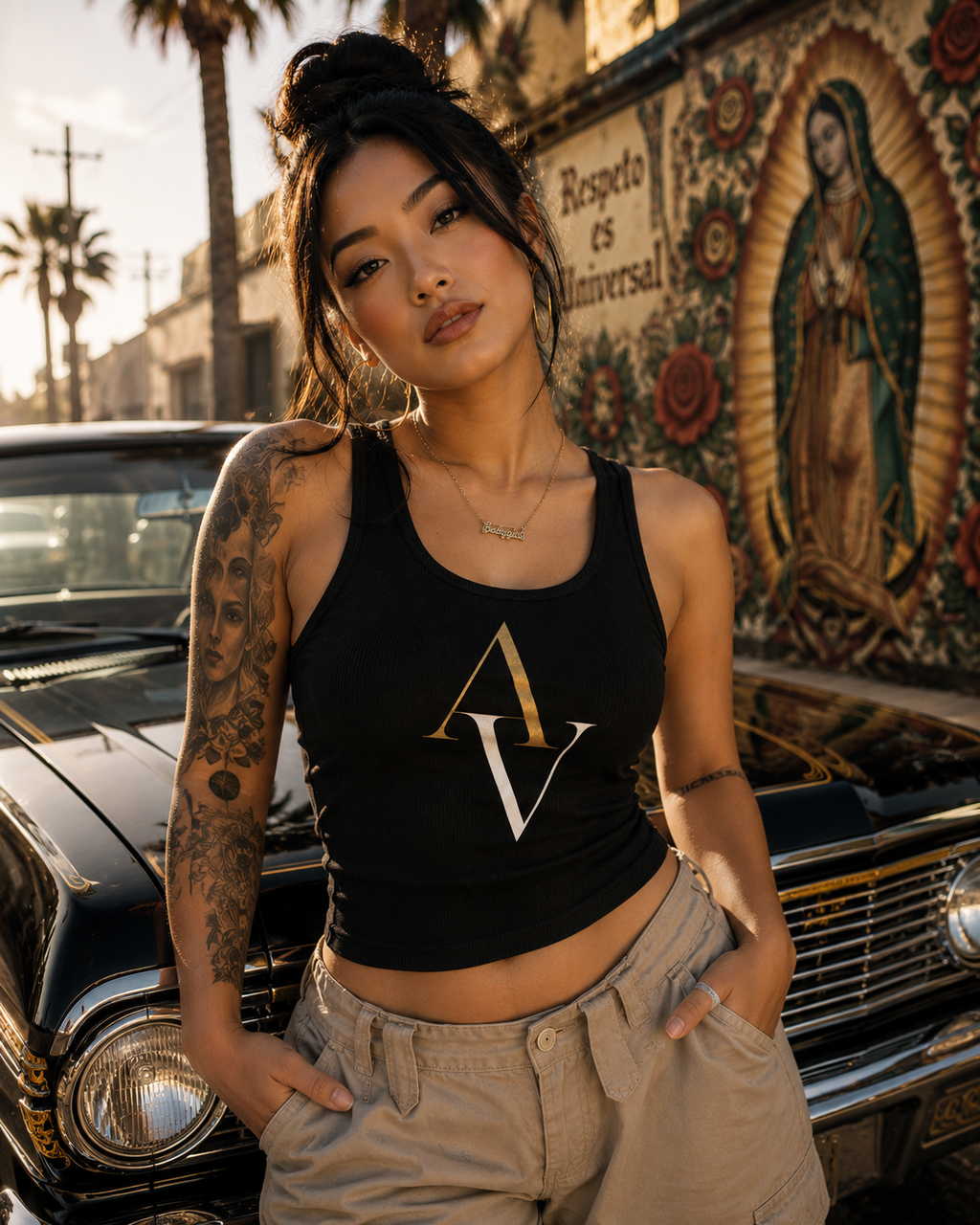 Women’s AV fitted racerback tank top